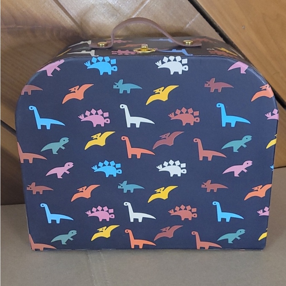New! Christian Robinson Kids Dinosaur Storage Box with Handle and Latch.…